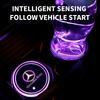 Car LED Illuminated Water Cup Coaster Atmosphere Lights Coaster for Mercedes Benz C260 W204 W205 W211 W212 W190 Auto Accessories