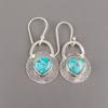 Natural Blue Copper Turquois Gemstone 925 Sterling Silver Jewelry Earrings 1.30" EE-63-34