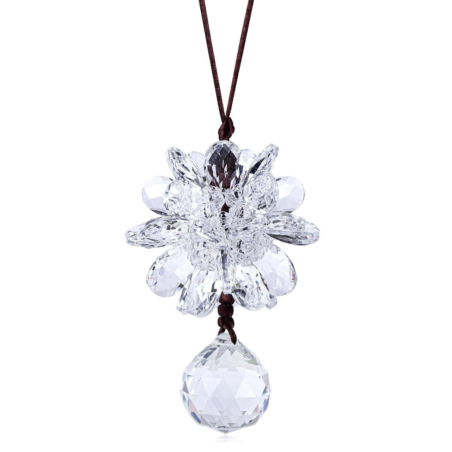 

Looren Accessories, Rearview Mirror, Sun Catcher, Car Accessories, Decorative, Crystal, Stylish, Hanging, Adjustable Length, Interior Decoration small белый