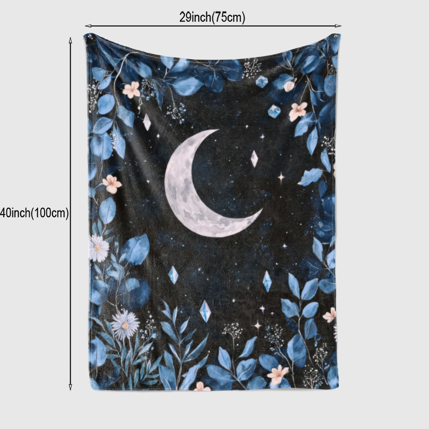 

1pc Moon Printed Fleece Throw Blanket, Mixed Color, Polyester, Digital Printing, Flannel Fabric, Contemporary Style, Fantasy The 130x150cm