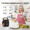Flashfish A201 200W Draagbaar Energie Station, 172.8WH/48000mAh Zonne-Generator Reserve Batterijpakket, 5 Uitgangen – USB-C PD18W & QC3.0, LED-lamp