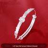 Sterling Silver Cartoon Bracelet for Girls 4-12 Years - Pink Push-Pull Design, Perfect Birthday Gift