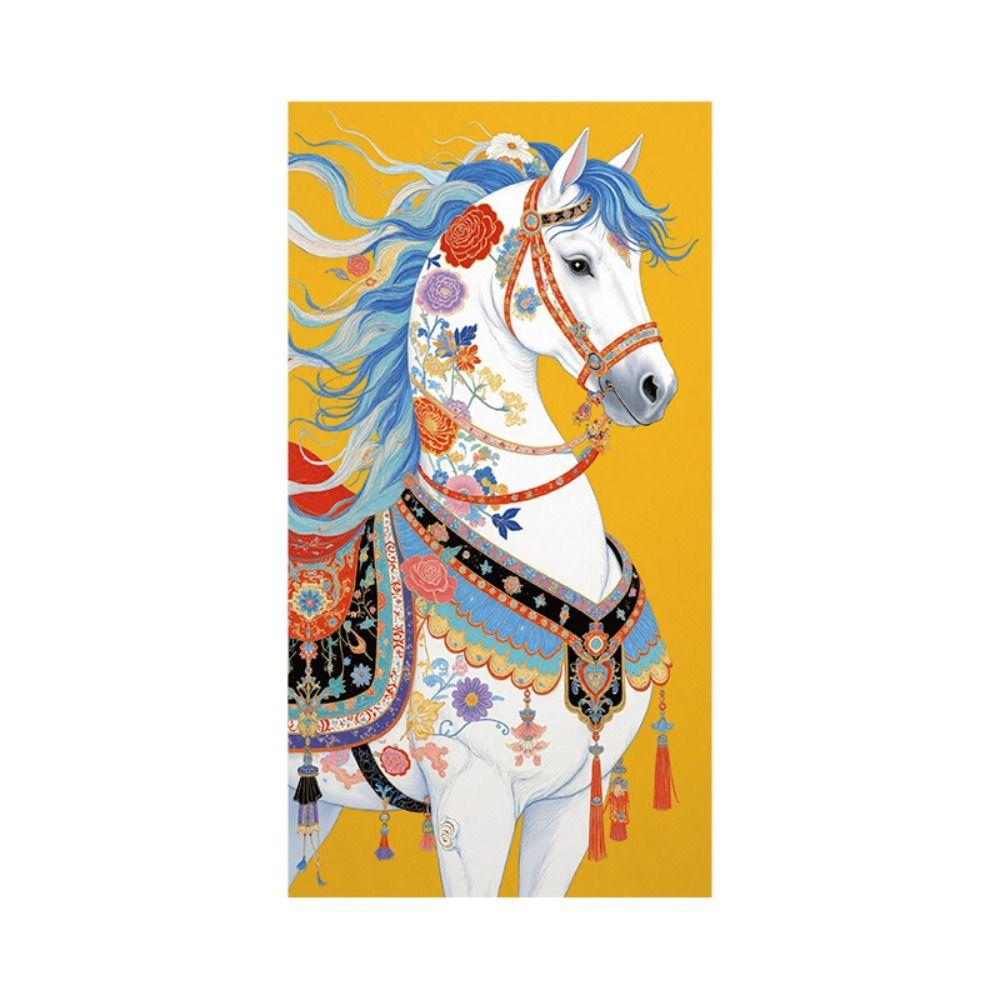 6pcs Cartoon Money Envelope Horse Year Design Lucky Red Pockets Gift Envelopes Wedding