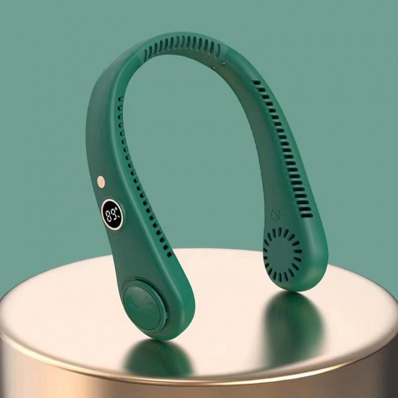 Portable USB-Charged Leafless Neck Fan with Silent Turbine