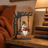 Kantoorbureau Decoratie Items Halloween Desktop Schommel Decor, Spookachtige Huis Lezen Geest op Een Beeldje Uniek Houtbewerking Cadeaus voor Woonkamer Keuken