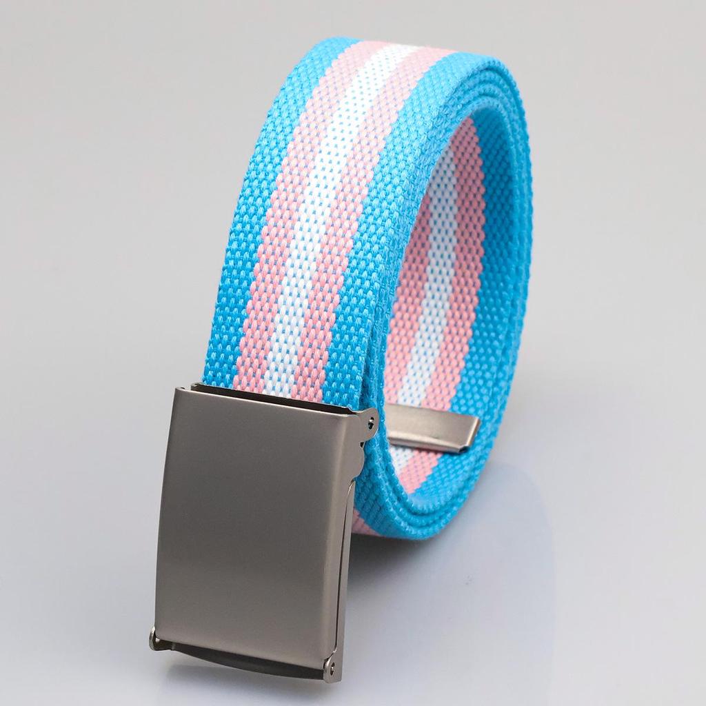 Unisex Canvas Belt with White Iron Buckle for Teens and Adults