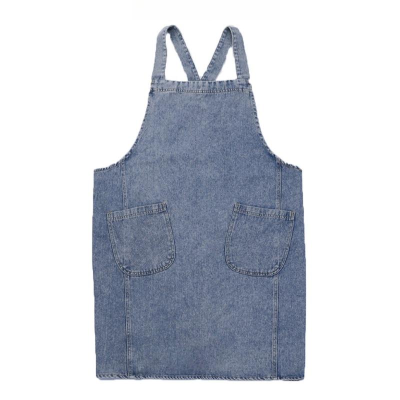 1pcs Home Kitchen Denim Canvas Apron Multi-Purpose Workwear for Milk Tea Coffee Shop Gardening Durable Cooking Apron