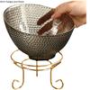 Glass Bowl Translucent Fruit Tray Desktop Storage Box Fruit Salad Bowl Home Decorative Plate Dessert Plate Snack Plates Dishes