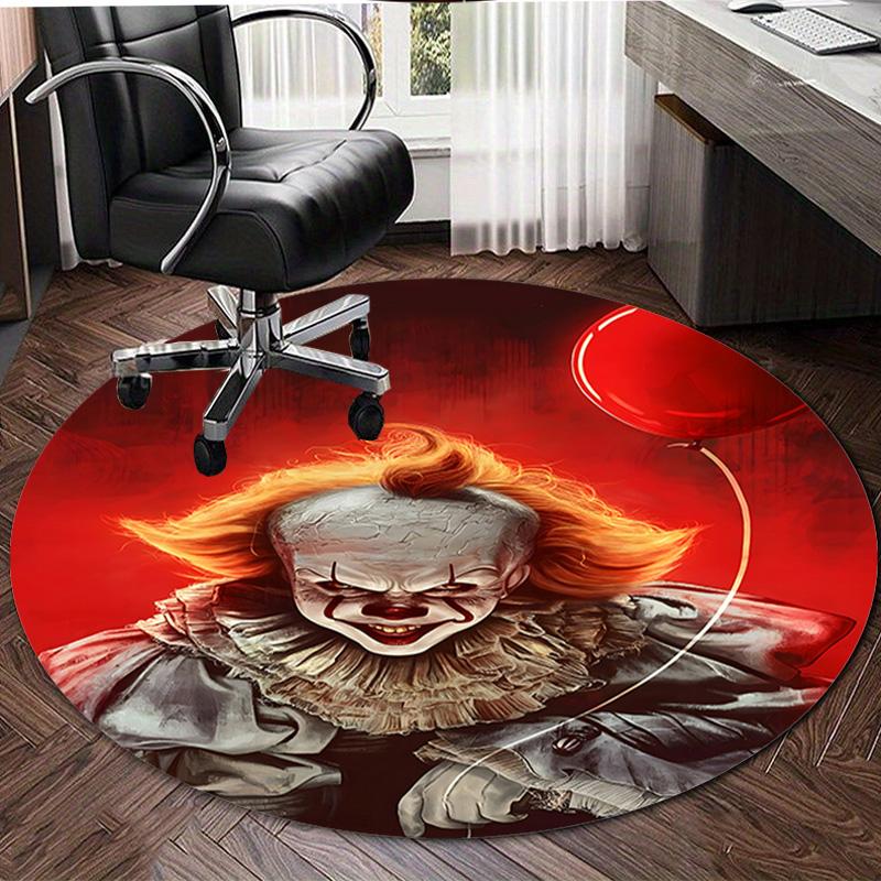 1pc Pennywise2 Design Printed Area Round Carpet for Bedroom Living Room Home Decor Rugs Mat Non Slip Mat Rug for Bedside