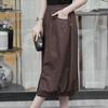 Women's High-Waist Slimming Bubble Hem Midi Skirt - Artsy Casual Vintage Style with Lantern Silhouette