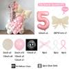 51pcs Cream Bow Balloon Pink Number Birthday Balloon Set Festive Supplies Party Decoration Children's Birthday Surprise Gift