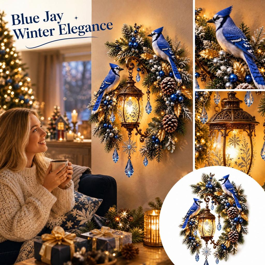 Christmas Series Wall Decoration with Lights, Holiday Hanging Decor for Home Indoor Display