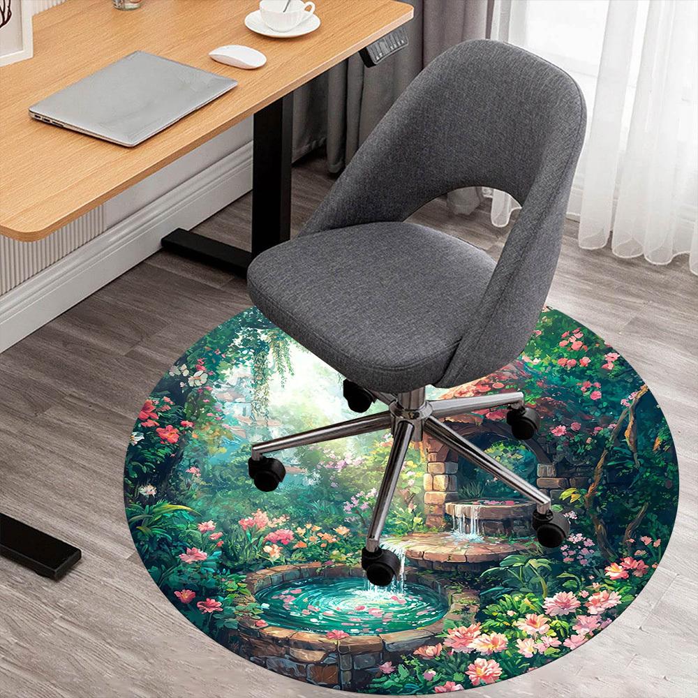 

1PC fairy garden Office Round Area Rug, Under Office Chairs Bedroom Living Room Home Decor, Carpet for Office -1110083 80cm by 80cm