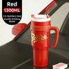 Stainless Tumbler Cup with Straw and Handle Keep Hot and Cold Thermal Bottle Outdoor Portable Large Capacity Coffee Mug 1300ML