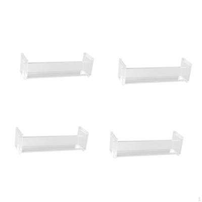 4 Pack Clear Cosmetic Display Stand, Simple Desktop Decoration Storage Holder Badges Figurines