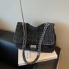 Retro gewaschener Denim große Kapazität Streuner Tasche neue trendige Kette Unterarm Schultertasche Mode Umhängetasche