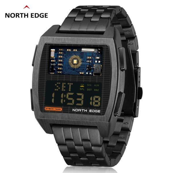 Buy NORTH EDGE Men's Digital Watch Retro Industrial Metal Style