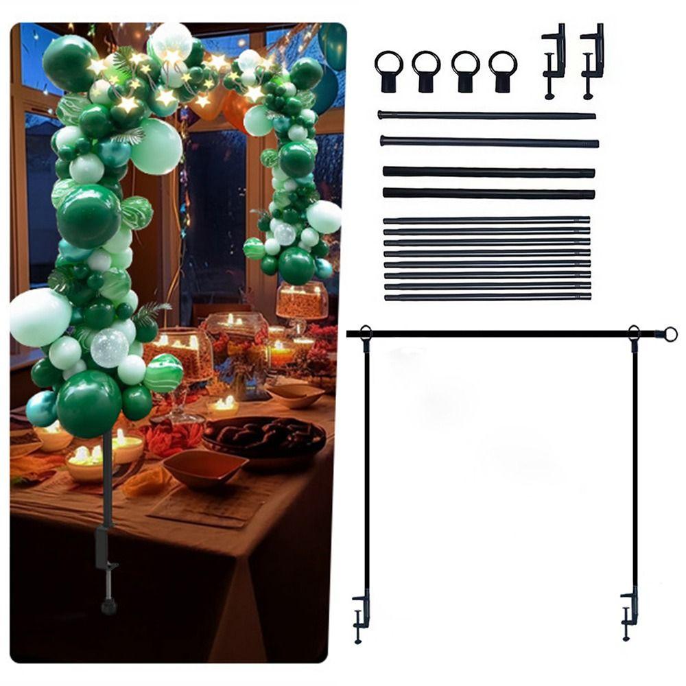 Black Desktop Arch Frame Easy Install Clamp Balloon Arch Stand Balloon Clips Adjustable Length Flower Frame Arch Event Ceremony