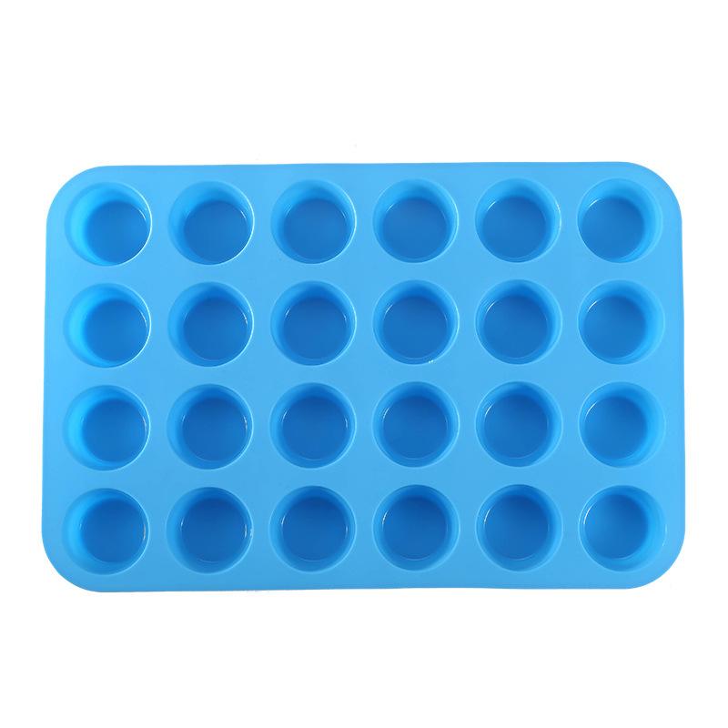Silicone 24 series mini cake mold porous round Muffin cup baking tray jelly DIY baking mold