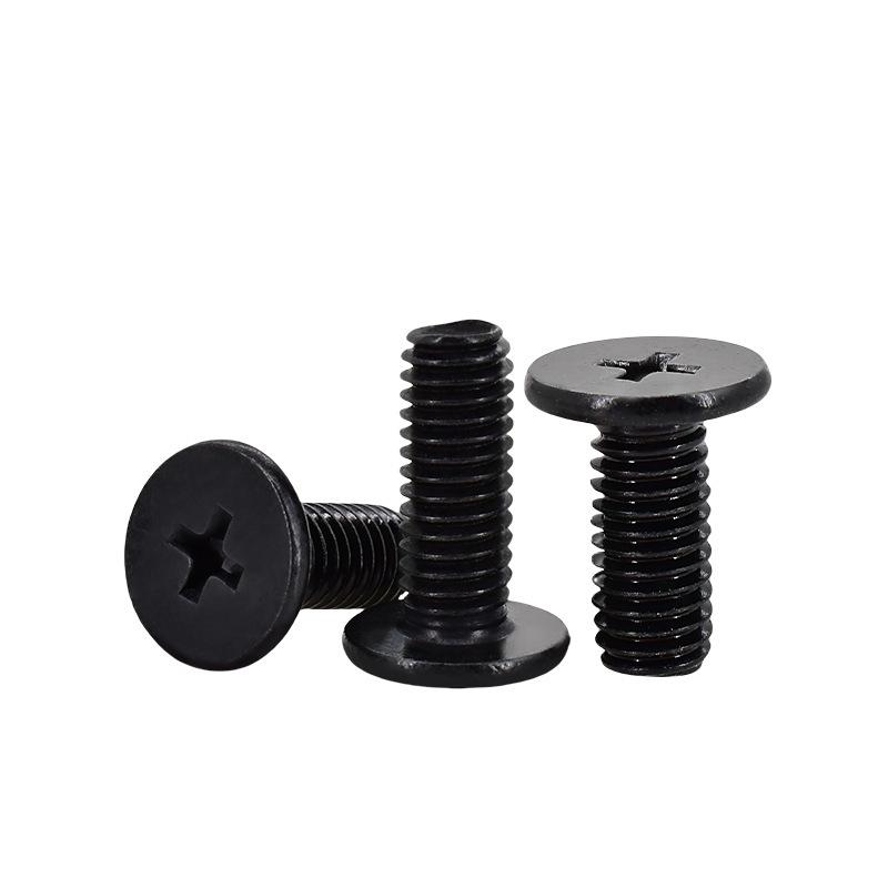 Yigu Black 304 Stainless Steel Flat Head Phillips Machine Screws M2-M6
