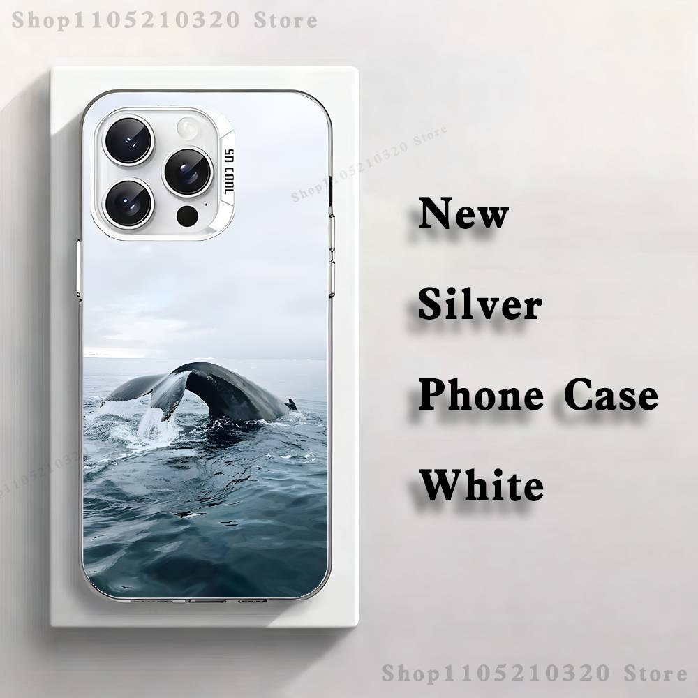 

ocean fish whales Phone Case For iPhone 17,16,15,14,13,12,11,Pro,Max,Plus,Mini,XS,SE Anti Fall White Matte Hard Bumper iPhone14Plus