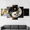 Yin Yang Cosmos Full Moon Abstract Canvas 5 Piece Five Panel Wall Print Modern Art Poster Picture Home Decor Gift For Him For Her