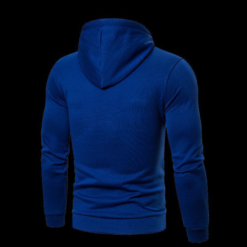 2025 Men's Trendy Solid Color Hooded Sweatshirt - Autumn/Winter Versatile Casual Pullover