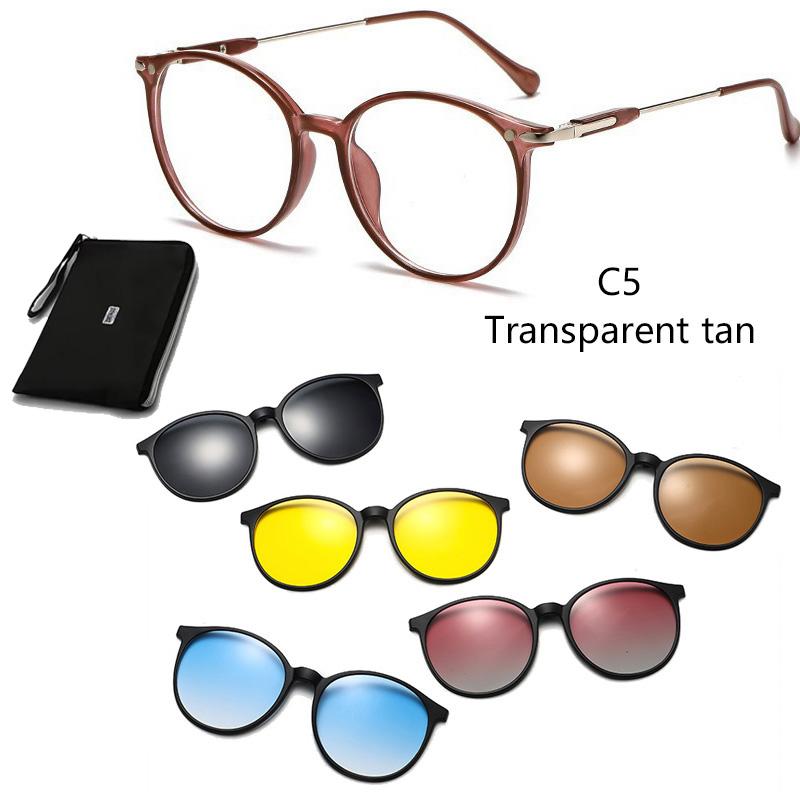 Myopia TR90 Frame Fashion Ladies Black Polarized Clip Sunglasses Magnetic Suction a Variety Clip Sets Colorgul Clips Goggles