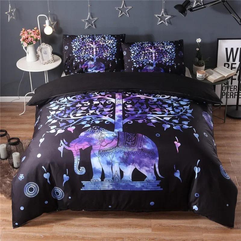Animal Elephant 3D Printingbedding Set Microfiber Home Textiles Twin Queen King Size Duvet Cover Sets Ethnic Style