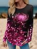 2023 Fashion Women's Pullover Christmas Blue Star Graphic Casual Sports O-Neck Long Sleeve Tops Micro-Elastic Fall & Winter