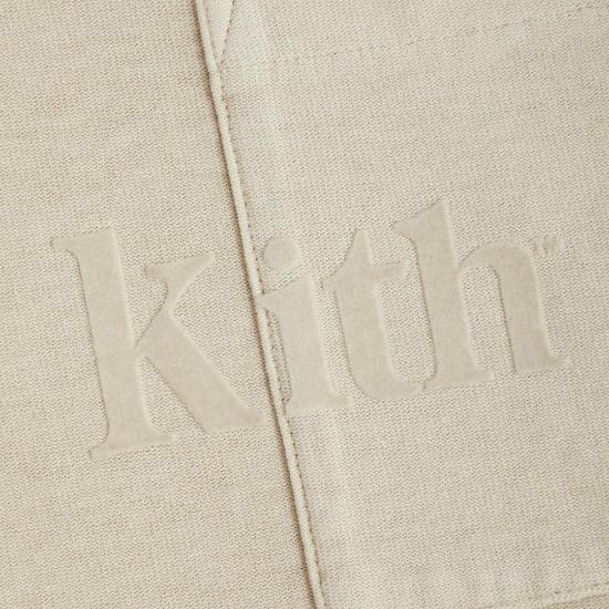 Kith Long-Sleeve Quinn Tee Sediment Unisex Tops Cream KHM031552-262