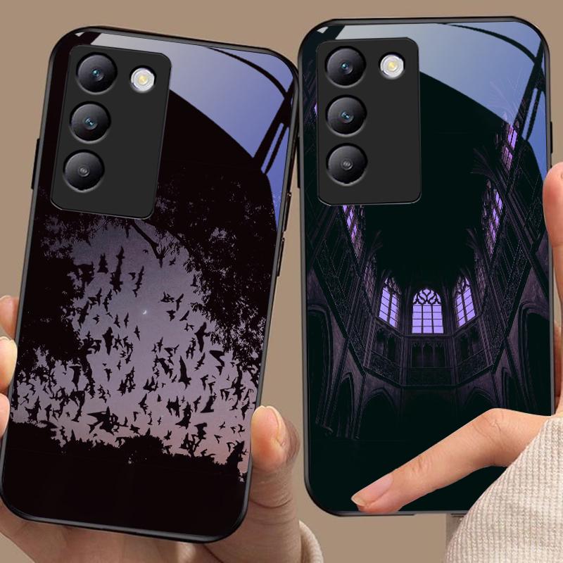 The Dark House For Y72 33S 11 03 36 96 Lite 35 16 Iqoo 12 V40 SE 5G 29 40 21 30 X80 Pro Vivo Tempered Glass Phone Case Black