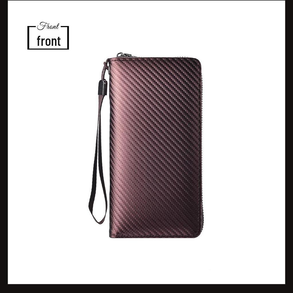 Men's RFID Anti-Theft Carbon Fiber Wallet - Large Capacity with Multi-Card Slots and Coin Purse