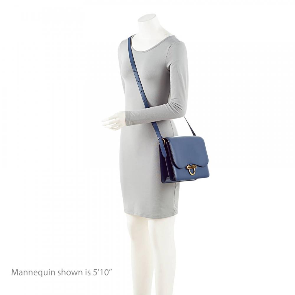 Salvatore Ferragamo Leather Shoulder Bag Joanne Large Blue