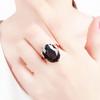 Purple Gold Inlaid Egg Surface Zircon Ring Light Luxury Temperament High Sense Rose Gold Live Ring