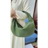 Popular hand-woven tote bag 2025 new portable underarm bag women's versatile dumpling crescent bag