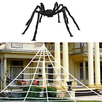 Треугольник Ужасы Паук Стрейч Паутина Хэллоуин Дворовая вечеринка Паутина Декор Горячий