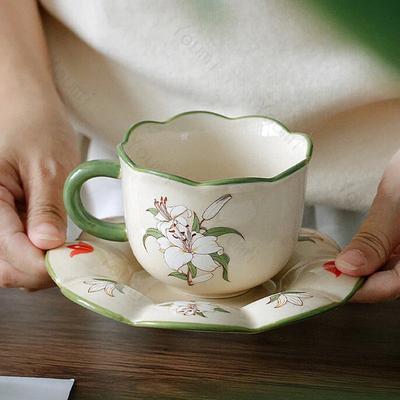 Light Luxury Retro Palace Style Coffee Cups Home Afternoon Tea Exquisite Ceramic Coffee Cups Unique Birthday Gifts