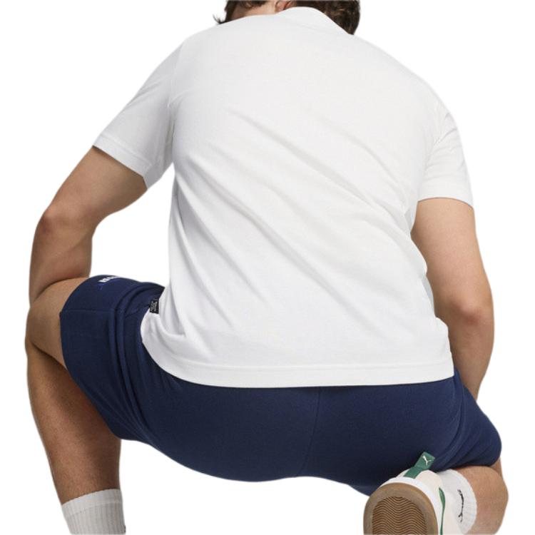 Puma Ανδρικά Τοπ Λευκό 847715-35 Μπλουζάκι με Στρογγυλή Λαιμόκοψη, Ποπ Μοτίβο, Αναπνέον, Κοντομάνικο