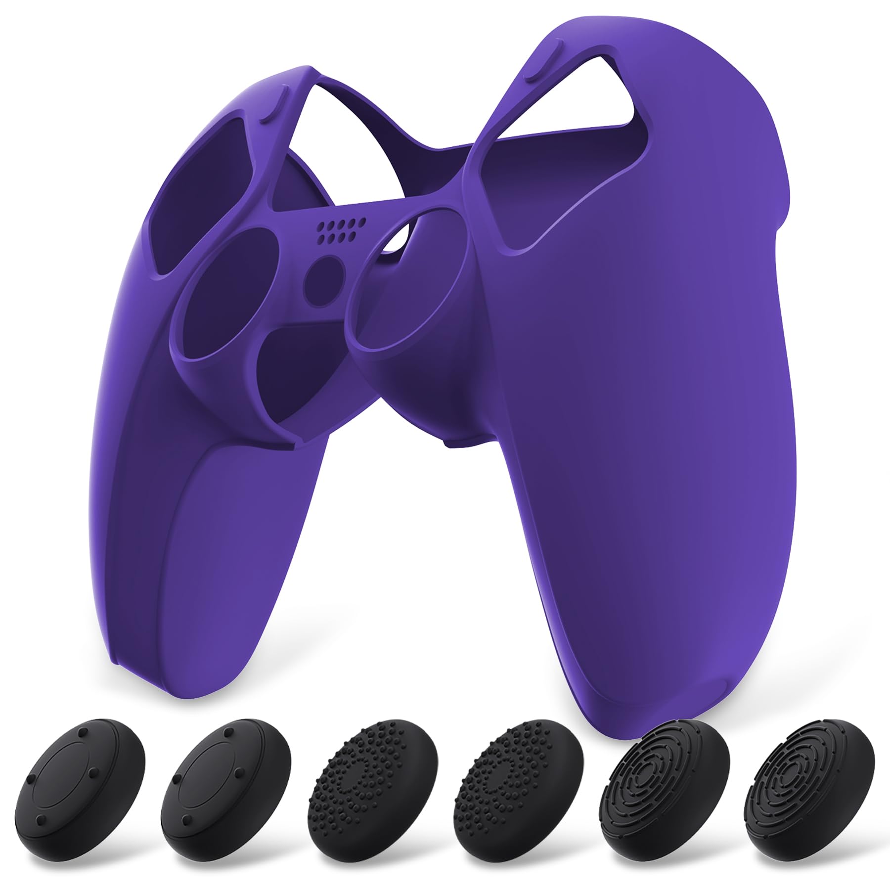 

PlayVital Pure Series PS5 Controller Compatible Protective Silicone PS5 Controller Compatible Soft Rubber Grip Case with 6 Thumbstick Can Be Used on