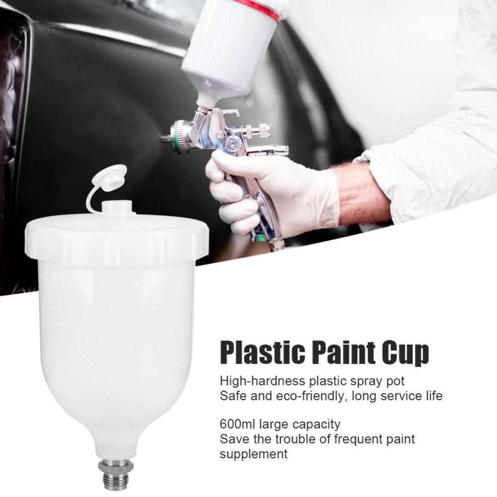 600ml Spray Gun Pot Threaded Connector For Dv1 GTI Pro TT GFG Gravity Feed Spray Gun Pot Plastic Material