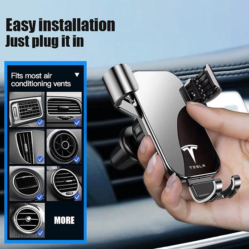 Car Phone Holder Cell Air Vent Mount Moblie GPS Support Stand For Tesla Roadster Coil Bonina Model 3 Y S X Cybertruck Juguete