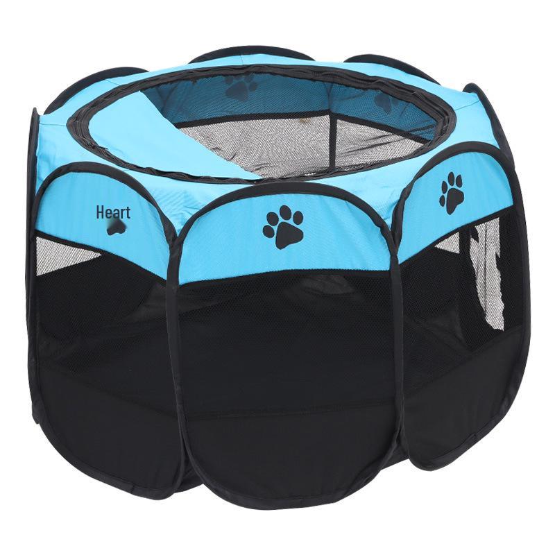 Octagonal Foldable Pet Playpen: Waterproof, Scratch-Resistant Whelping Box and Tent for Dogs and Cats.