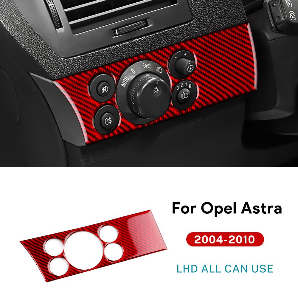 For Vauxhall Opel Astra H MK5 2004 2005 2006 2007 2008 2009 2010 Real Soft Carbon Fiber Sticker Car Driver Headlight Switch Trim