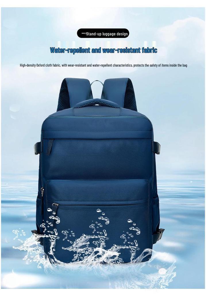 Versatile Wear-Resistant Business Laptop Backpack with Wet/Dry Separation & Trolley Sleeve