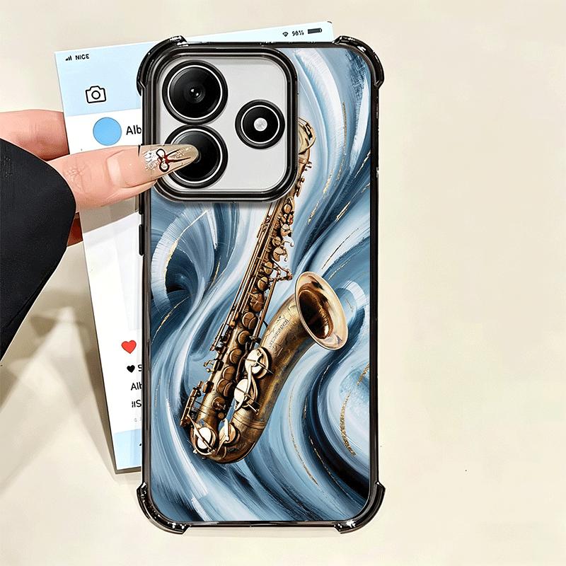 Saxophone Instrument Music Soft Phone Case For Xiaomi Poco X7 X8 Pro Max X6 X5 X3 F8 Ultra F7 M8 M7 M5S Redmi 15C 15A 15 14C 13C