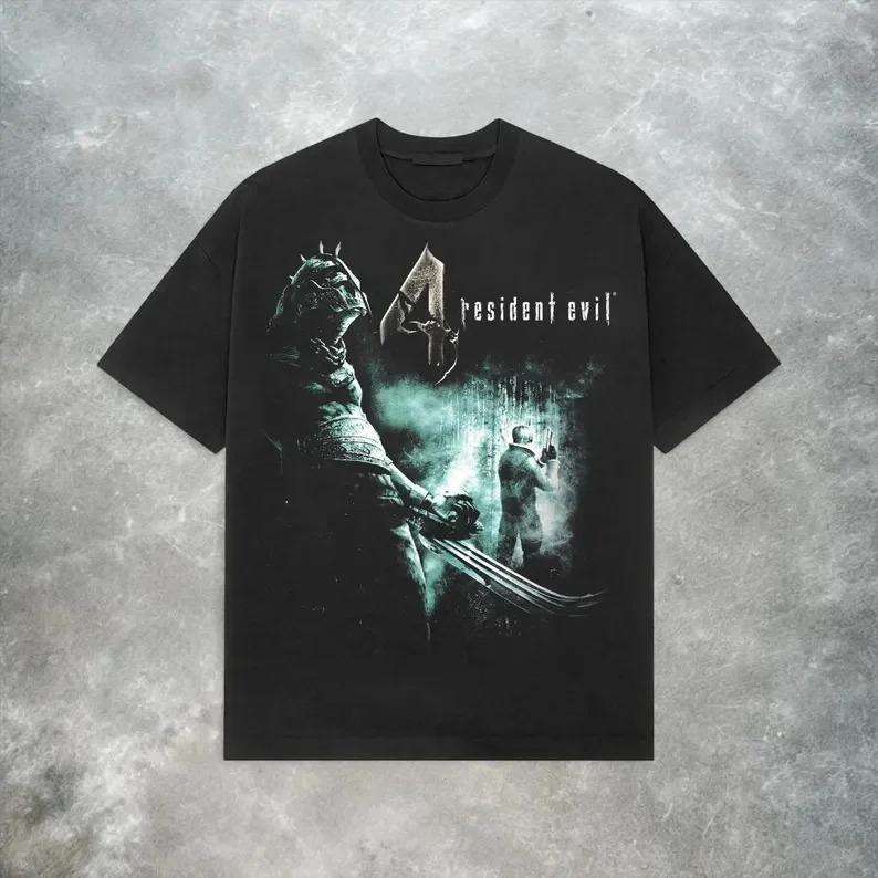 2026 New Fashion Resident Evil Graphic T Shirt Vintage Oversized T-shirt Cotton Short Sleeve Soft T Shirt for Men Women Clothing