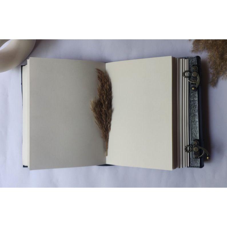 Leather Journal: Triple Moon Stone Embossed Book of Shadows