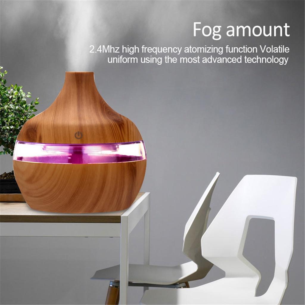 300ml Electric Humidifier Essential Aroma Oil Diffuser Ultrasonic Wood Grain Air Humidifier USB Mini Mist Maker