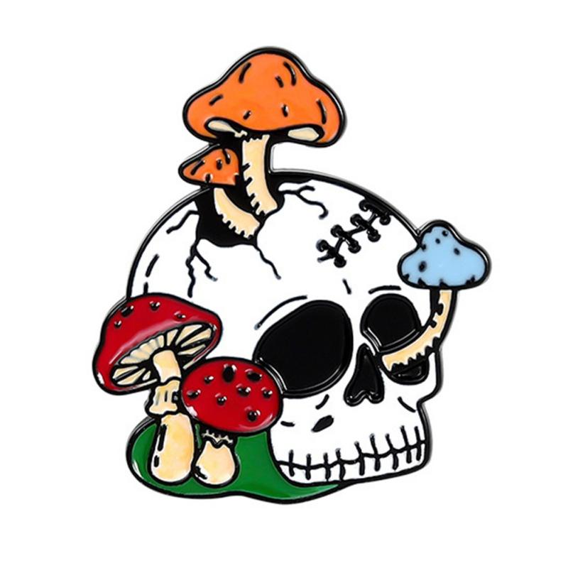 

Хеллоуїн Череп Тушкована голка Гриб Кактус Віск Підсвічник Сплав Краплі фарби Олія покращує прикраси